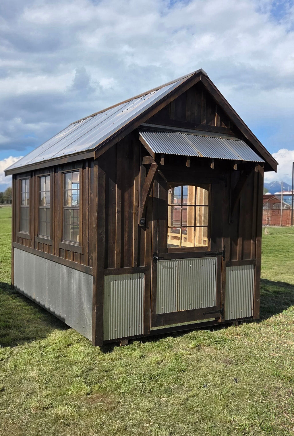 Rustic Greenhouse 8x12 End Entry Kalispell lot